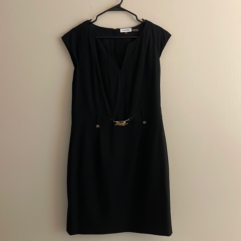Calvin Klein Gold-Tone Hardware Shift Dress
